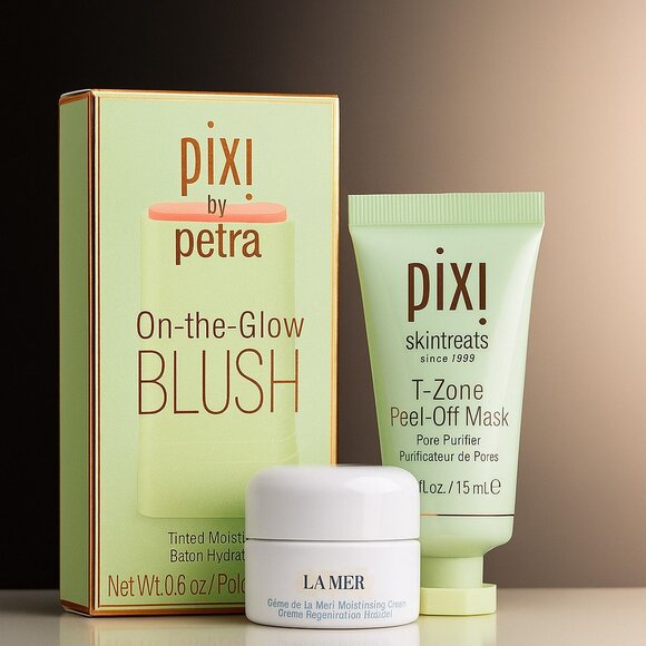 Pixi Bundle- all 3 items- Blush, T-Zone Peel Off Mask and La Mer Moisture cream - Picture 1 of 4